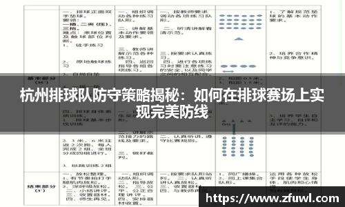 杭州排球队防守策略揭秘：如何在排球赛场上实现完美防线